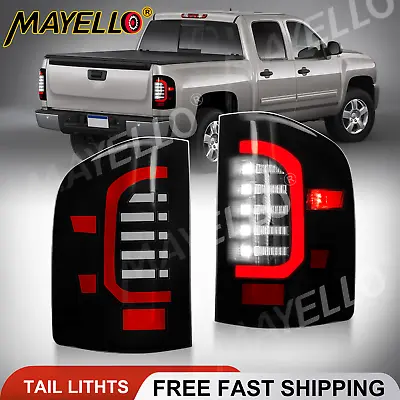 Pair Smoked LED Tail Lights 2007-2013 For Chevy Silverado 1500 2500 3500 LTZ LT • $119.99