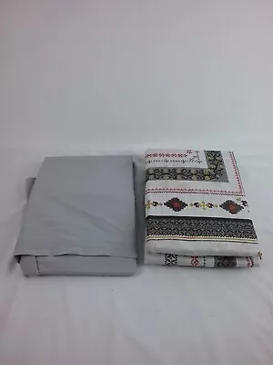 M&S Bedding 2pcs Fired Earth Single Duvet Cover Set Double Silver Cover NWOT F2 • £9.99