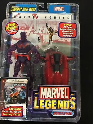 Legendary Rider Series Marvel Legends Wonder Man Comic Book& Vehicle& Trade Card • $19.99