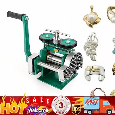 Manual Jewelry Press Rolling Mill Machine Wire Flat Metal Sheet Roller Tool 85mm • $143.82