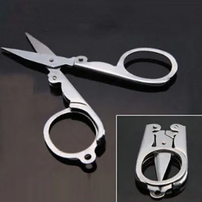 Portable Foldable Travel Handy Mini Folding Steel Scissor Pocket Multi-User Tool • $1.95