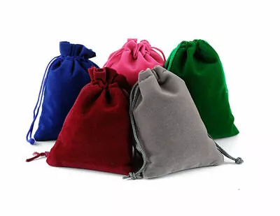 1-50pcs Soft Velvet Drawstring Gift Bags Wedding Jewellery Party Pouch Bags UK • £1.99