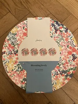 JOULES Melamine Outdoor Dining Large Plates Set Of 4 Blooming Lovely New • £20