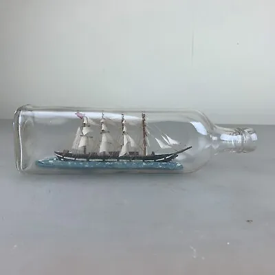 Antique  British Ship In A Bottle  Sailing Cargo Vessel. • £45
