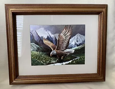 Vintage Metallic Foil Art Framed Picture  Eagle  Reflective USA Patriotic Bird • $58