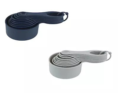 Mainstays 9 Piece Measuring Cups Set CHOOSE COLOR Gray Or Blue Dishwasher Safe  • $6.85