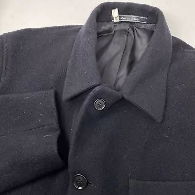 Marios Men's 44 Black Wool Trench Pocket Coat Jacket • $62