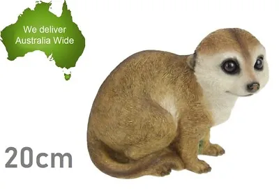 20cm Sitting Cute Meerkat Ornament Figurine Statue Garden Wild Animal Sculpture • $36.99