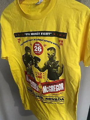 Mayweather Vs Mcgregor The Money Fight Yellow Tshirt Size S • $15