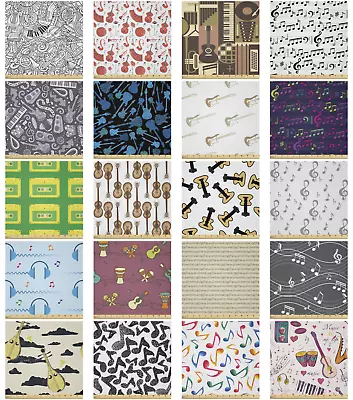 Ambesonne Music Microfiber Fabric By The Yard For Arts And Crafts • $129.99