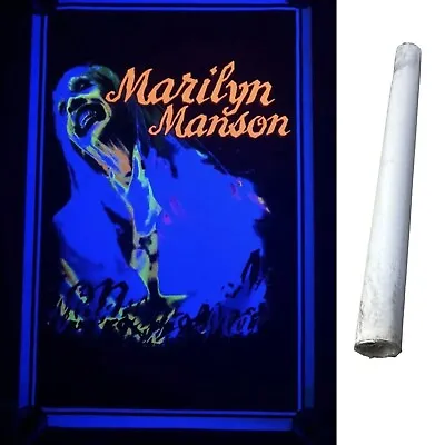 Vintage NOS Marilyn Manson Flocked Blacklight Poster Bride Scorpio Posters NEW • $287.90