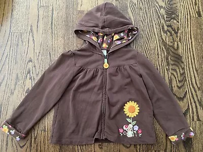 Gymboree Sunflower Smiles Brown Zip Hooded Mouse Sweatshirt Size 4T-5T • $8.99