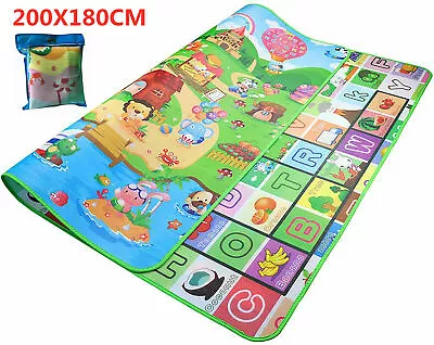 Baby Crawling Play Mat Educational Alphabet Game Rug For Children 200x180cm • £12.49