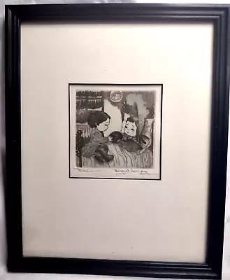 Signed Etching Print Matted Framed Margaret Ann Gaug Opera La Boheme  Mimi  VTG • $159