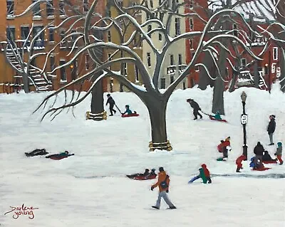 Parc La Fontaine Montreal Street Scene 8x10 Darlene Young Canadian Artist • $72.70