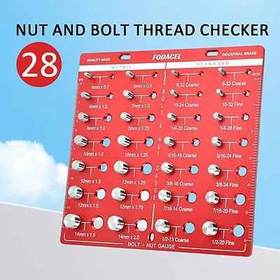 28 Thread Identifier Gauge Inch And Metric Screw Tool Nut & Bolt Thread Checker  • $40.93