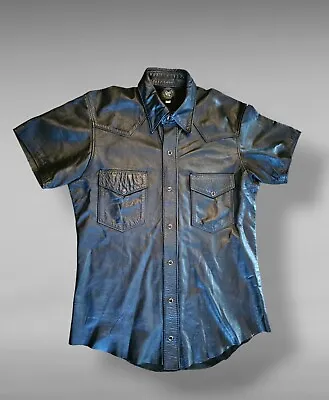 Vintage NYC Leatherman Short Sleeve Shirt Leather BLUF Mr S Uniform Medium 16 • $295