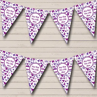 £4.99 • Buy Beautiful Purple Butterfly Personalised Children's Birthday Party Bunting Banner