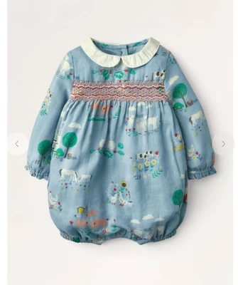 £16.99 • Buy Mini Boden Baby Girls Smocked Romper Size 18-24 Months Brand New 