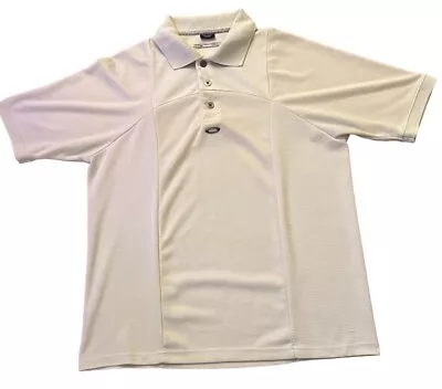 Oakley Men’s Beige Button Short Sleeve Polo Shirt Size Medium • $24.29