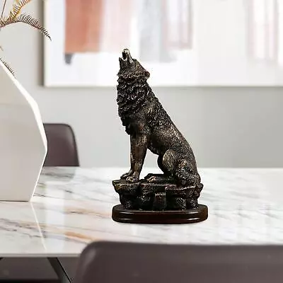 Wolf Figurine Desktop Decorative Ornament Art Animal Statue Resin Sculpture For • $55.84