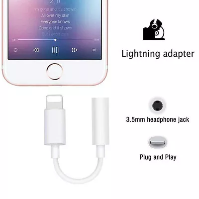 Headphone Jack Adapter For IPhone Adapter Earphone Audio Calling Remote IOS 12 • $31.34