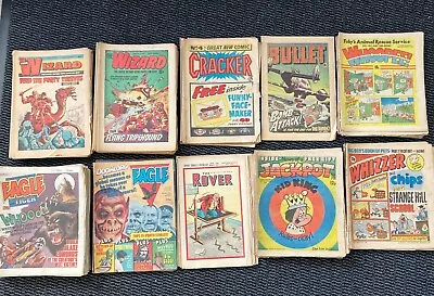 Joblot Collection Of 118 Vintage British Comics - The Wizard Eagle Cracker  • £50