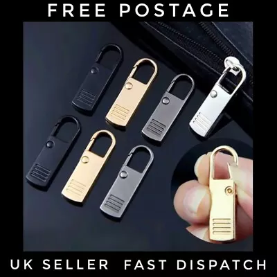 £1.89 • Buy Metal Zip Slider Puller Instant Clip On Replacement For Broken Zipper Head
