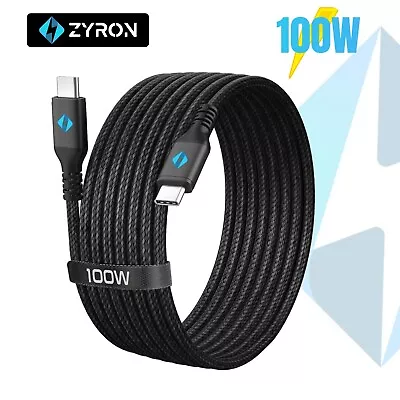 ZYRON 100W USB C Cable 3m USB Type C To C Cable Fast Charging USB-C Cable • $19.99