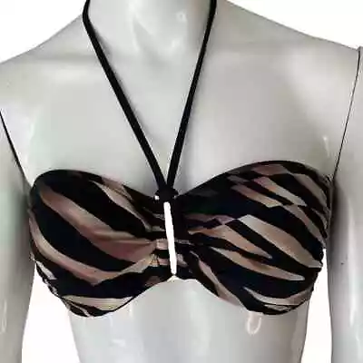 LA BLANCA By Rod Beattie Swim Bandeau Bikini Top Animal Print Size 8 • $20