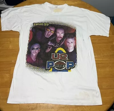 Original VTG 90s U2 T Shirt Grunge XL 1997 Pop Mart Concert Tour Tee USA • $34.99