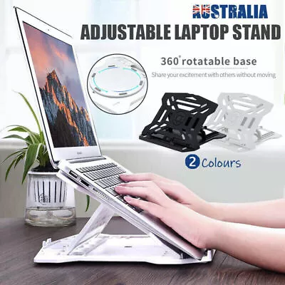 Ergonomic Adjustable Laptop Stand Portable Home Office Desk Riser Holder Tray AU • $15.57