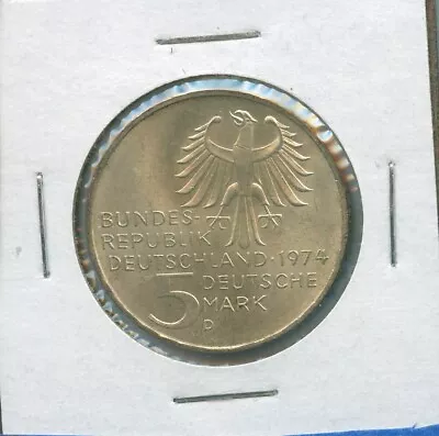 1974 Deutschland Germany - 5 Mark Deutsche Mark BU Silver Coin MS • $17.95