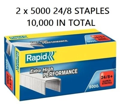 £14.90 • Buy 2 X 5000 RAPID  24/8 STRONG Staples Equipment Secretarial EXTRA HIGH PERFORMANCE