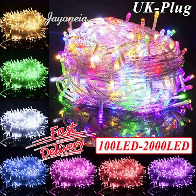 £36.99 • Buy 10-2000 LED String Fairy Lights Mains Plug In Outdoor Christmas Tree Home Decor