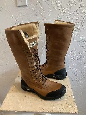 UGG Australia Adirondack Tall Fur Boots Womens 11 - EU 42 Brown Leather 5498 • $119.99