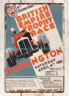 £18.55 • Buy 1936 5th International British Empire Trophy Race Donington Car Sport Artwork Me
