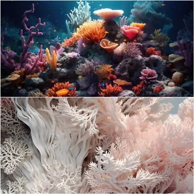 HD 3D Coral Fish Tank Background Sticker Landscape Poster Art Aquarium Decor • $36.29