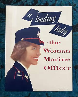 Original Poster Marine Corps Woman Officer Service War Military Recruit Pin-up • $350