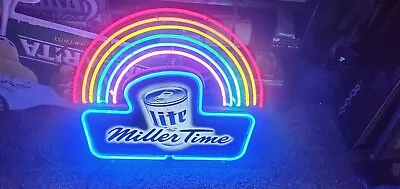 Miller Lite Pride Rainbow Neon Light Sign 26x24 Vintage 1998 Beer Bar Rare Pub • $245