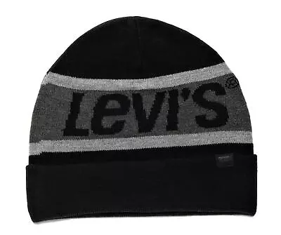 Levi's Mens Knit Reversible Beanie Black One Size • $14.99