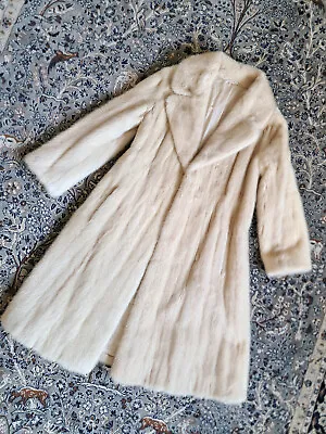 1310 Super Real Pearl Mink Coat Mink Jacket Swinger НОРКА Beautiful Look Size S • £399.90