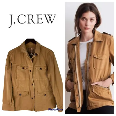 J. Crew Small Brigadier Utility Jacket Coat Tan Khaki Military Field    Kk • $35.99