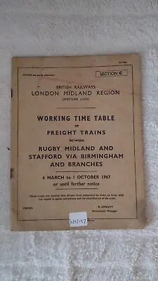 British Rail LMR (Midland Lines) FREIGHT WTT: Section C Summer 1967 • $18.66
