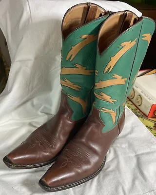 $999.99 • Buy VINTAGE 1980s ROCKETBUSTER COWBOY BOOTS CUSTOM LEAPING RABBITS WOMEN'S 6 1/2 D