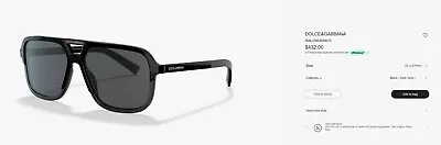 $299 • Buy DOLCE & GABBANA D&G  Mens  Sunglasses Polarised Black W/Receipt - DG4354
