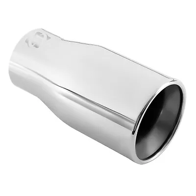 Double Wall Chrome Exhaust Tip Stainless Steel Muffler Pipe 3 ID X 4 OD X 7.5 L • $19.99