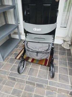 $200 • Buy Drive Medical Tall Nitro Euro Rollator Folding Walker Adult 10266 Black Silver