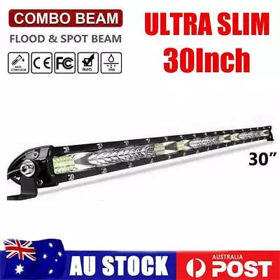 30inch LED Light Bar Spot Flood Combo Slim Single Row Work Driving Offroad 4X4 • $54.13