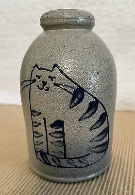 Vintage Rockdale Union Stoneware 1992  CAT Bottle / Vase  PERFECT! • $19.99